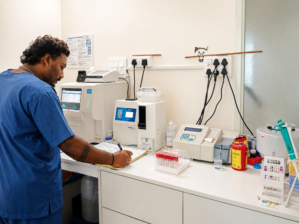 Diagnostic Laboratory with Staff Working