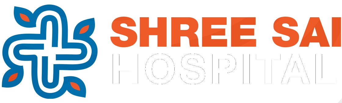 Shree Sai Hospital White Logo